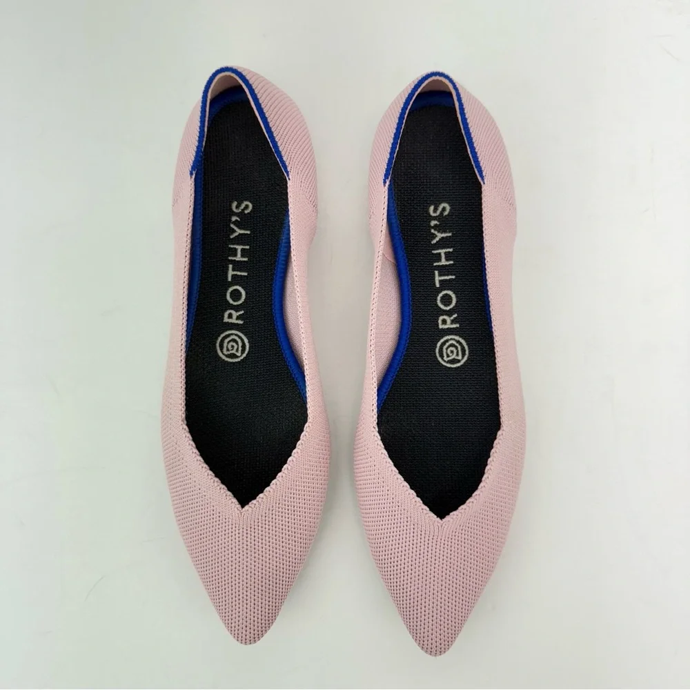 Rothy's size 7.5 Women’s The Point Petal Pink Pointed Toe Slip-On Ballet Flats